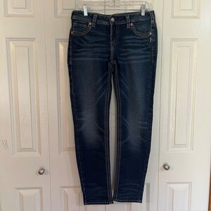 Silver Jeans Womens Suki Joga Mid Slim Jeans Medium Wash 32x32